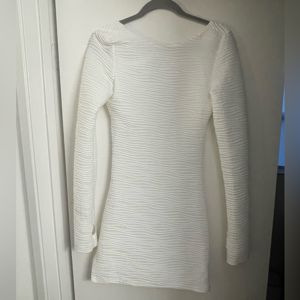 Princess Polly White Backless Long Sleeve Dress